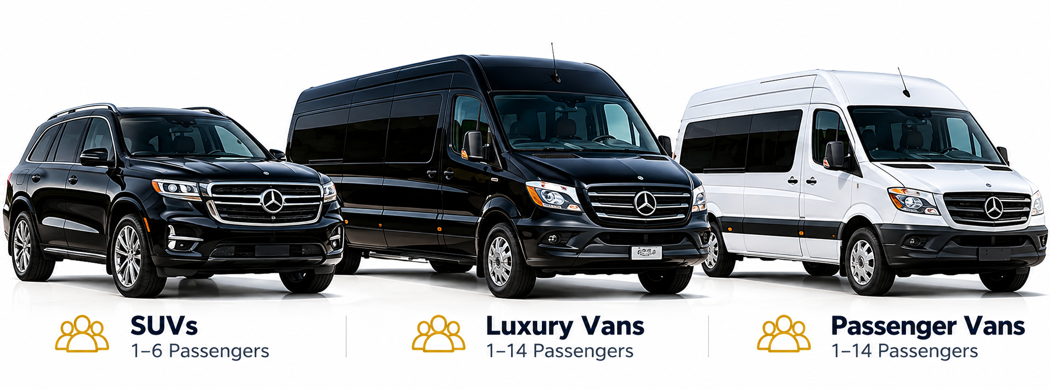 Stellar Routes premium SUVs, luxury vans and passenger vans with passenger capacities